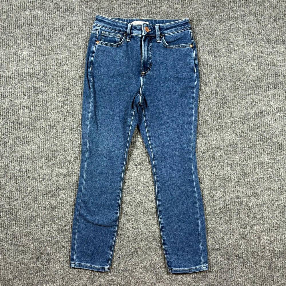 LC Lauren Conrad Skinny Ankle Jeans Womens Size 2 Blue Denim Stretch Mid Rise